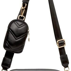 Chevron Quilted Small Crossbody Bag with Coin Purse Pouch, Women Square Camera S